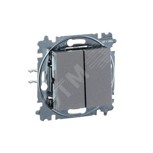 ABB Levit Сталь / дымчатый чёрный Выключатель 2-кл. | 3559H-A05445 69W | 2CHH590545A6069 | ABB - фото 4