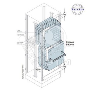 Отсек с DIN-рейкой 200x800мм ВхШ