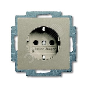 ABB Basic 55 Шампань Розетка с/з | 2011-0-6140  | 2CKA002011A6140 | ABB - фото 2