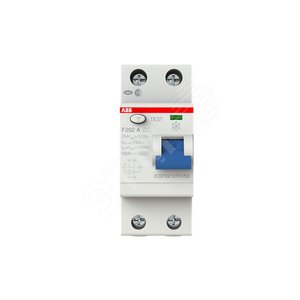 Выключатель дифференциальный (УЗО) F202 2п 25А 30мА тип A | 2CSF202101R1250 | ABB - фото 2