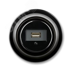 Розетка USB ABB Decento чёрный фарфор (5014K-C00420 N) - ABB