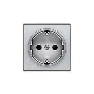 Накладка для розетки SCHUKO с линзой для контрольной подсветки, серия SKY, цвет серебристый алюминий 2