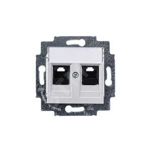 Розетка информационная ABB Levit двойная 2хRJ45 категория 5e серый (5014H-A51018 16W) 3