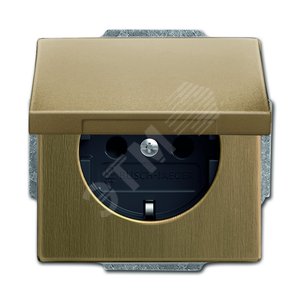 Розетка SCHUKO 16А 250В с крышкой, серия Династия, Латунь античная | 2018-0-1515 | 2CKA002018A1515 | ABB 2