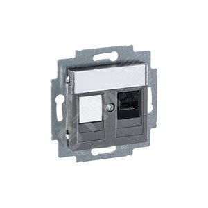 Розетка информационная ABB Levit RJ45 категория 5e и заглушка сталь (5014H-A51017 69W) - фото 4
