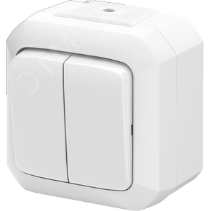 Переключатель двухклавишный ABB Variant+ IP54 белый (3558N-C52510 B) - ABB