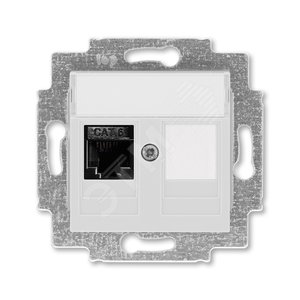ABB Levit Серый Розетка комп. RJ45 категория 6 и заглушка | 5014H-A61017 16W | 2CHH296117A6016 | ABB - фото 2