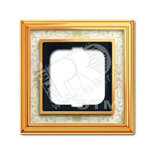Рамка 1-постовая, серия Династия, Латунь полированная, белая роспись | 1754-0-4570 | 2CKA001754A4570 | ABB