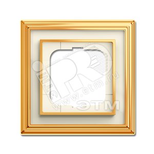 Династия Рамка 1 пост  латунь полированная белое стекло (1721-838-500) - ABB