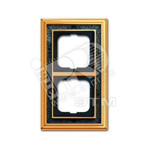 Рамка 2-постовая, серия Династия, Латунь полированная, черная роспись | 1754-0-4576  | 2CKA001754A4576 | ABB