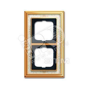 Рамка 2-постовая, серия Династия, Латунь полированная, белая роспись | 1754-0-4571  | 2CKA001754A4571 | ABB