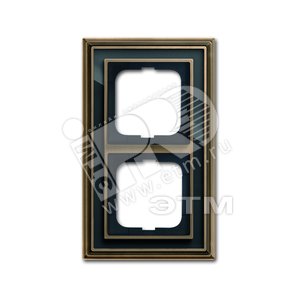 Рамка 2-постовая, серия Династия, Латунь античная, черное стекло | 1754-0-4586  | 2CKA001754A4586 | ABB