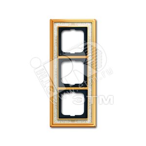 Рамка 3-постовая, серия Династия, Латунь полированная, белая роспись | 1754-0-4572 | 2CKA001754A4572 | ABB