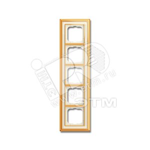 Рамка 5-постовая, серия, Династия, Латунь полированная, белое стекло | 1754-0-4564 | 2CKA001754A4564 | ABB