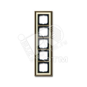 Рамка 5-постовая, серия Династия, Латунь античная, белое стекло | 1754-0-4584 | 2CKA001754A4584 | ABB
