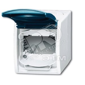 Корпус IP44 для комм. разъёмов и суппортов DCS, с полем для надписи, серия ocean, цвет серый/сине-зелёный | 1724-0-2751  | 2CKA001724A2751 | ABB