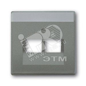 Накладка для 2-ой телефон. и компьют. розетки (для мех-в 0214, 0 215, 0217), solo/future, метеор/серый металлик - ABB