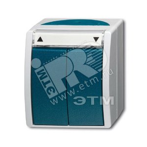 Выключатель жалюзи, с фиксацией, для открытого монтажа, IP44, серия ocean, цвет серый/сине-зелёный | 1085-0-1612  | 2CKA001085A1612 | ABB