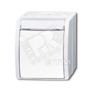 Переключатель 1-клавишный, с полем для надписи, IP44, для открытого монтажа, серия ocean, цвет альпийский белый | 1085-0-1624  | 2CKA001085A1624 | ABB