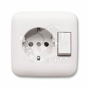 Блок переключатель и розетка SCHUKO в одном корпусе, серия Reflex SI, цвет слоновая кость | 1611-0-0169  | 2CKA001611A0169 | ABB