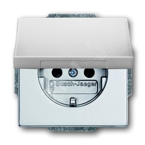 Розетка SCHUKO 16А 250В с крышкой, серия solo/future, цвет серебристо-алюминиевый | 2018-0-1487 | 2CKA002018A1487 | ABB 2