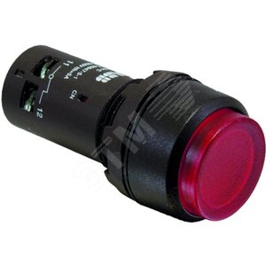 Кнопка с подсветкой CP4-13R-10 красная 220В AC/DC с выступающей клавишей с фиксацией 1НО - фото 2