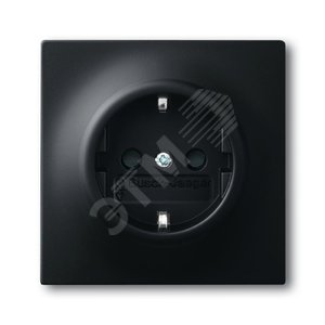 Розетка SCHUKO 16А 250В с защитными шторками, серия impuls, цвет чёрный бархат | 2013-0-5334 | 2CKA002013A5334 | ABB 2