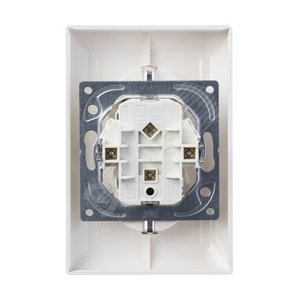ABB Basic 55 Альп. белый Розетка 2-ая с/з моноблок, с защитными шторками | 2021-0-0378  | 2CKA002021A0378 | ABB - фото 4