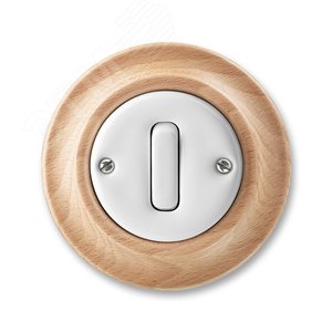Переключатель одноклавишный ABB Decento белый фарфор / натуральное дерево бук (3559K-C06345 50) - ABB