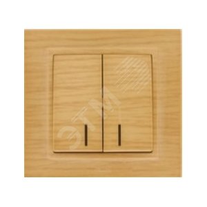 Zena береза выкл 2кл с подсв.Led (500-012700-203) - ABB
