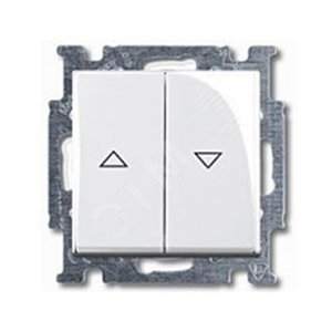 ABB Basic 55 Альп. белый Выключатель жалюзийный кнопочный | 1413-0-1082  | 2CKA001413A1082 | ABB - фото 2