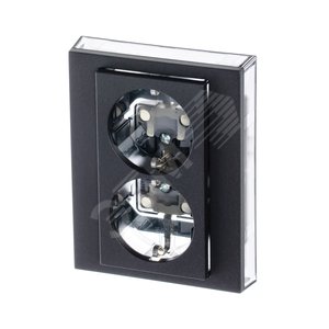 ABB Levit Антрацит / дымчатый чёрный Розетка 2-ая с з/к со шторками 16А | 5522H-C03457 63W | 2CHH223457C6063 | ABB - фото 2