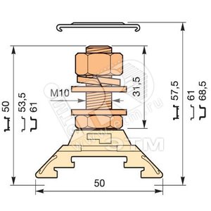 Клемма HD120/30.F10.31.1 1шпилька (ENT1SNA295403R2500) (5403R2500) - ABB