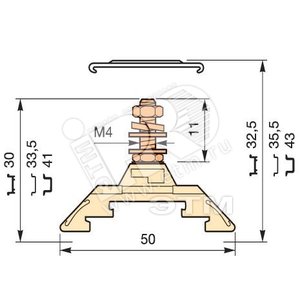 Клемма 1 шпилька HD4/9.F4.2 4мм.кв. желтая - ABB