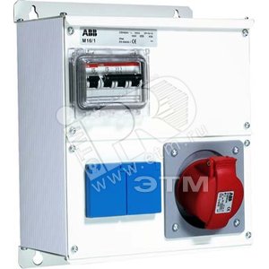 Бокс M 16/1 с розетками, металл, IP44 (M 16/1) - ABB