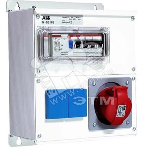 Бокс M16/2 JFB CTFL с розеткамии фланцами в сборе ,металл, IP44 | 2CMA100020R1000 | ABB - ABB