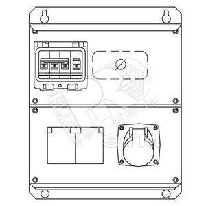 Бокс M16/1 CTFL с розетками и фланцами в сборе металл IP44 (M16/1 CTFL) - ABB