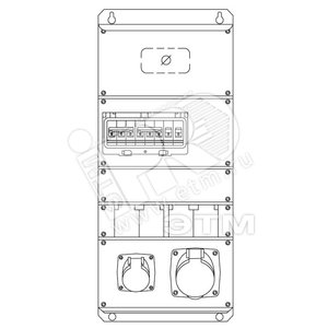 Бокс M32/1 CTFLс розеткамии фланцами в сборе металл IP44 (M32/1 CTFL) - ABB