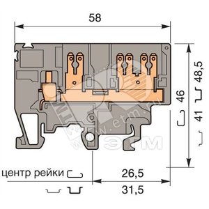 Клемма винтовая 4мм.кв. M4/6.3G - ABB