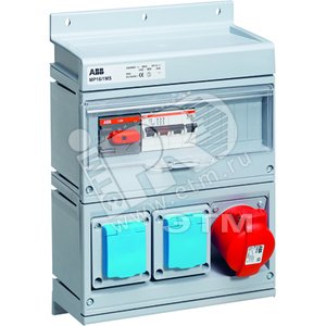 Бокс MP16/1MS с розетками в сборе IP44пластик (MP16/1MS) - ABB