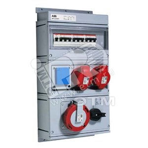 Бокс MP32/SW1с розетками в сборе IP44 пластик (MP32/SW1) - ABB