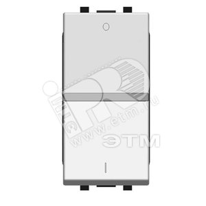 ABB Zenit Серебряный Выключатель 1-клавишный 2-х полюсный (1 мод) | N2101.2 PL  | 2CLA210120N1301 | ABB - ABB
