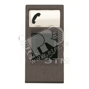 Zenit Розетка телеком. на 6 конт., 1 мод. RJ12,антрацит