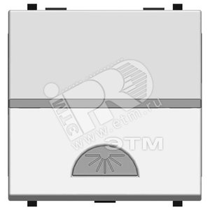 Zenit Механизм 1-кл. кнопки с клав. и симв. СВЕТ 2 мод., серебр