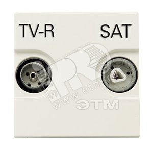 Zenit Розетка телевизионная TV-R-SAT проходная с накладкой альпийский белый (N2251.8 BL)