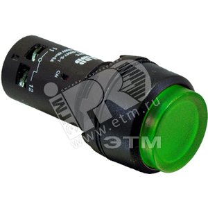 Кнопка с подсветкой CP3-13G-10 зеленая 220В AC/DC с выступающей клавишей без фиксации 1НО | 1SFA619102R1312 | ABB - ABB