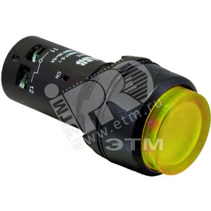 Кнопка с подсветкой CP4-13Y-10 желтая 220В AC/DC с выступающей клавишей с фиксацией 1НО | 1SFA619103R1313 | ABB