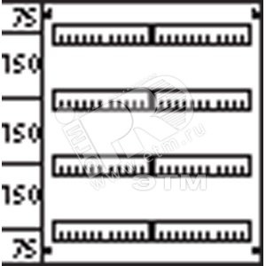 Пластрон с прорезями 2ряда/4 рейки-150мм| AS224 | ABB