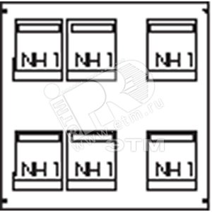 Пластрон для 6 NH1 3ряда/5 рейки - ABB