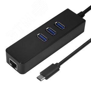 Хаб 2 в 1, USB 3.1 Type C на RJ-45, USB 2.0 - Greenconnect